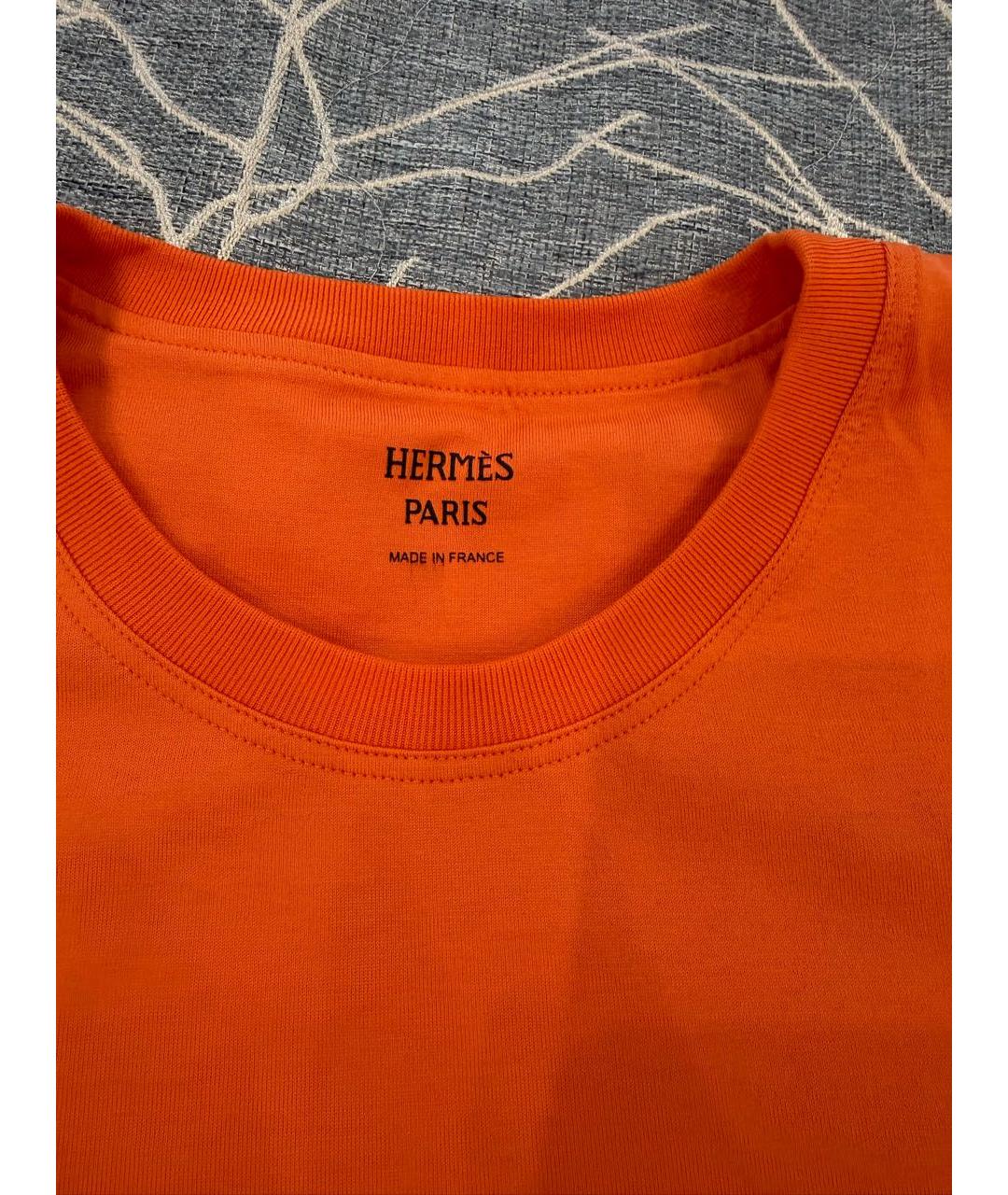 HERMES Оранжевая футболка, фото 4