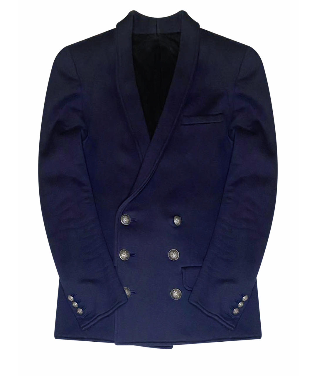 BALMAIN Темно-синий хлопковый пиджак, фото 1