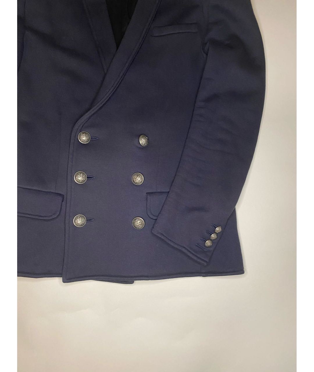 BALMAIN Темно-синий хлопковый пиджак, фото 3