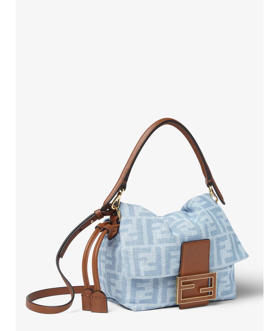 FENDI Голубая деним сумка тоут, фото 3
