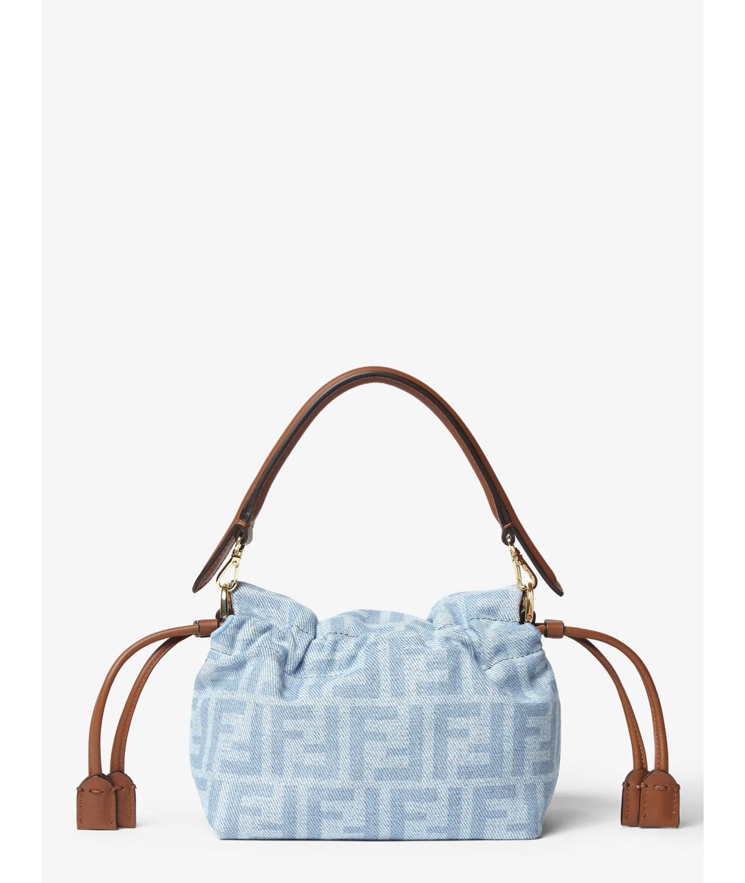FENDI Голубая деним сумка тоут, фото 4