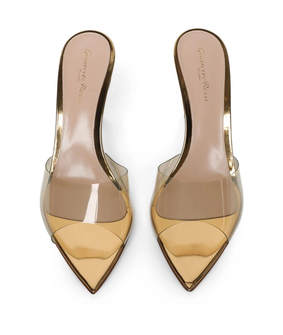 GIANVITO ROSSI Золотые синтетические мюли, фото 2