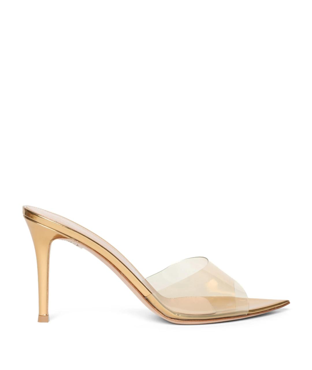 GIANVITO ROSSI Золотые синтетические мюли, фото 1