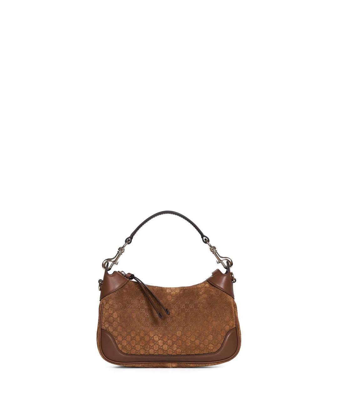 GUCCI Коричневая замшевая сумка через плечо, фото 1