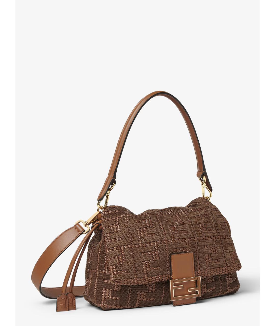 FENDI Коричневая тканевая сумка через плечо, фото 3