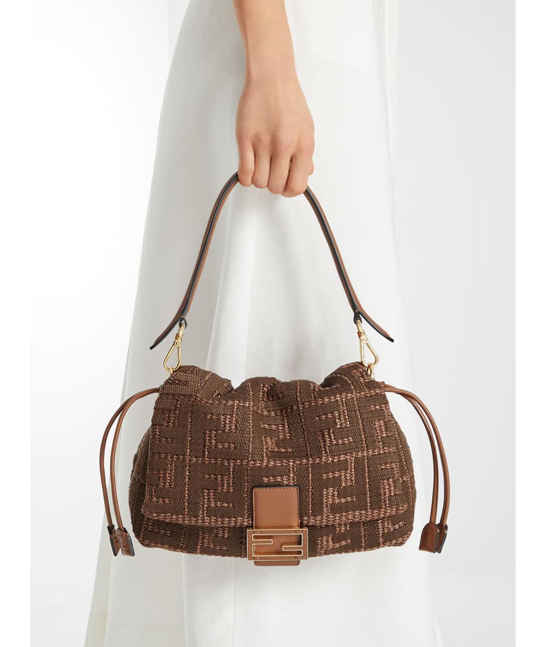 FENDI Коричневая тканевая сумка через плечо, фото 2