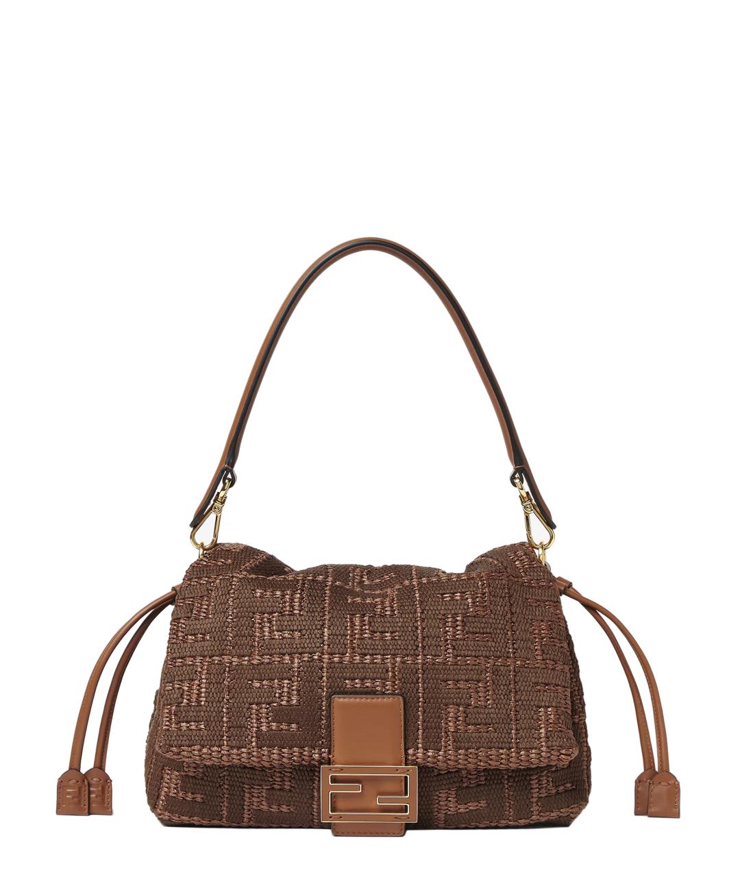 FENDI Коричневая тканевая сумка через плечо, фото 1