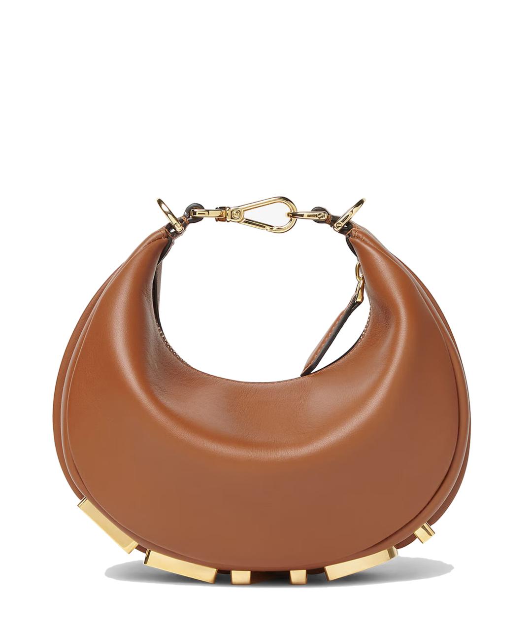 FENDI Коричневая кожаная сумка через плечо, фото 1