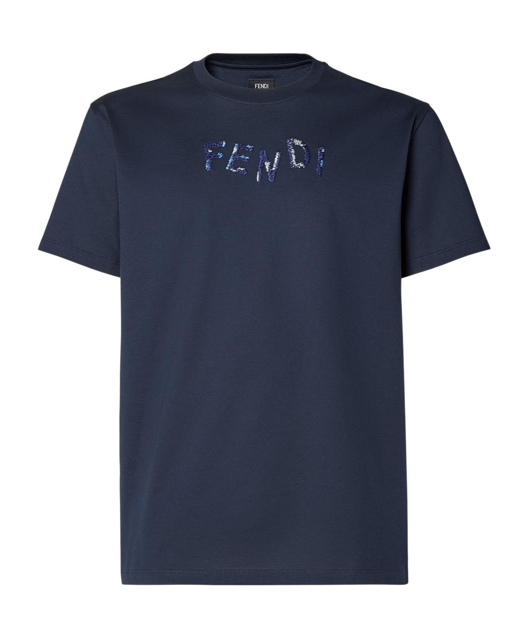 FENDI Синяя футболка, фото 1