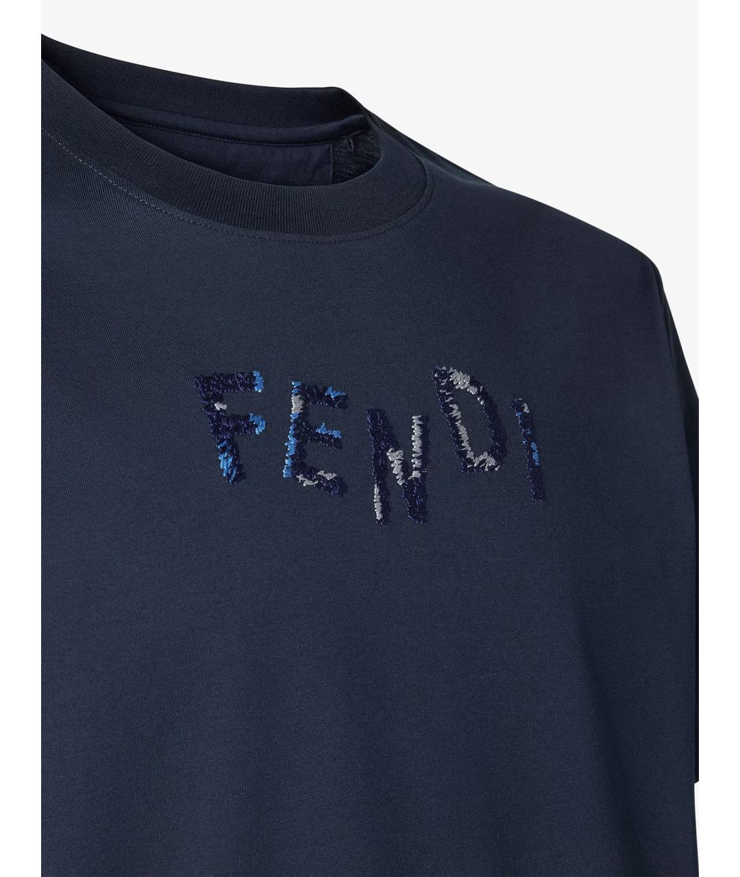 FENDI Синяя футболка, фото 3