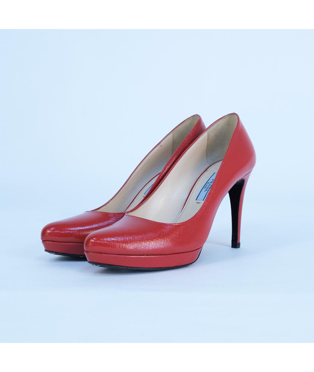 PRADA Красные кожаные туфли, фото 3