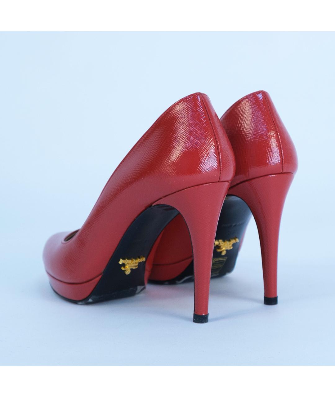 PRADA Красные кожаные туфли, фото 6