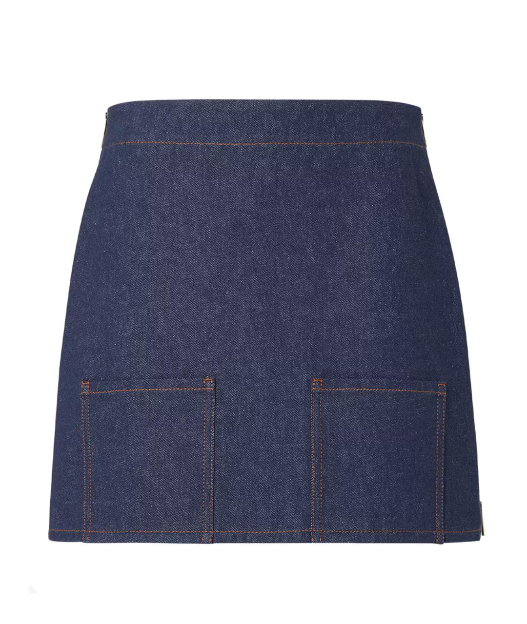 FENDI Синяя хлопковая юбка мини, фото 1