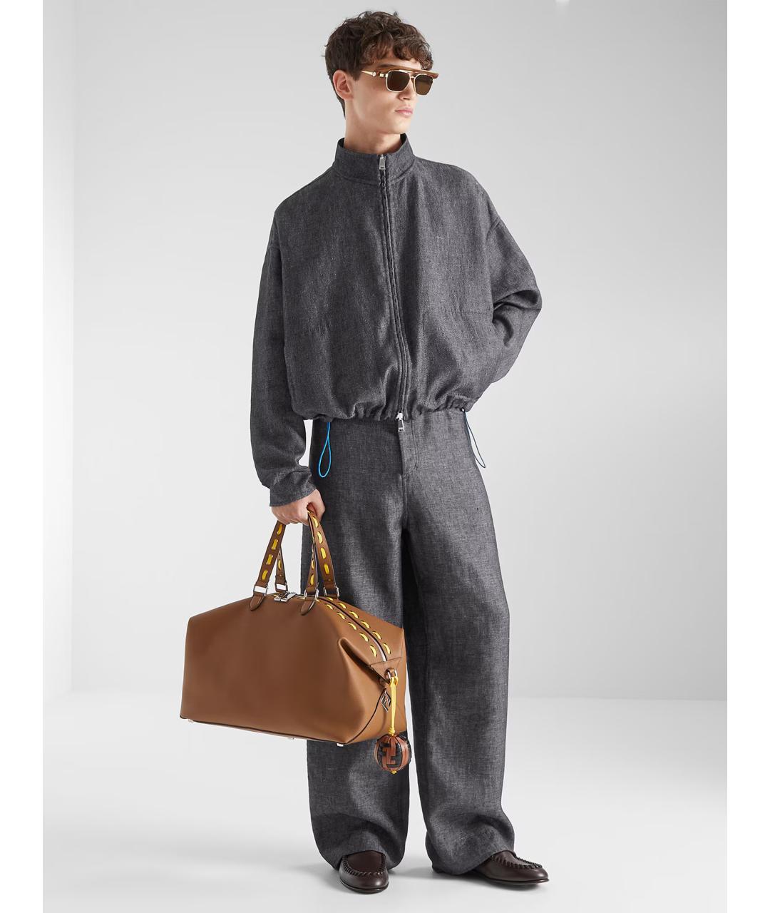 FENDI Синяя льняная куртка, фото 2