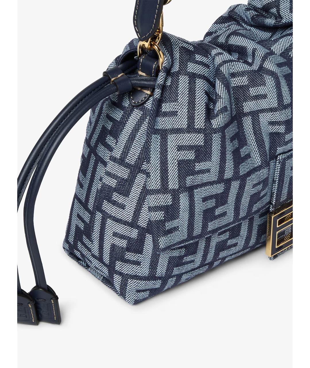 FENDI Синяя тканевая сумка через плечо, фото 5