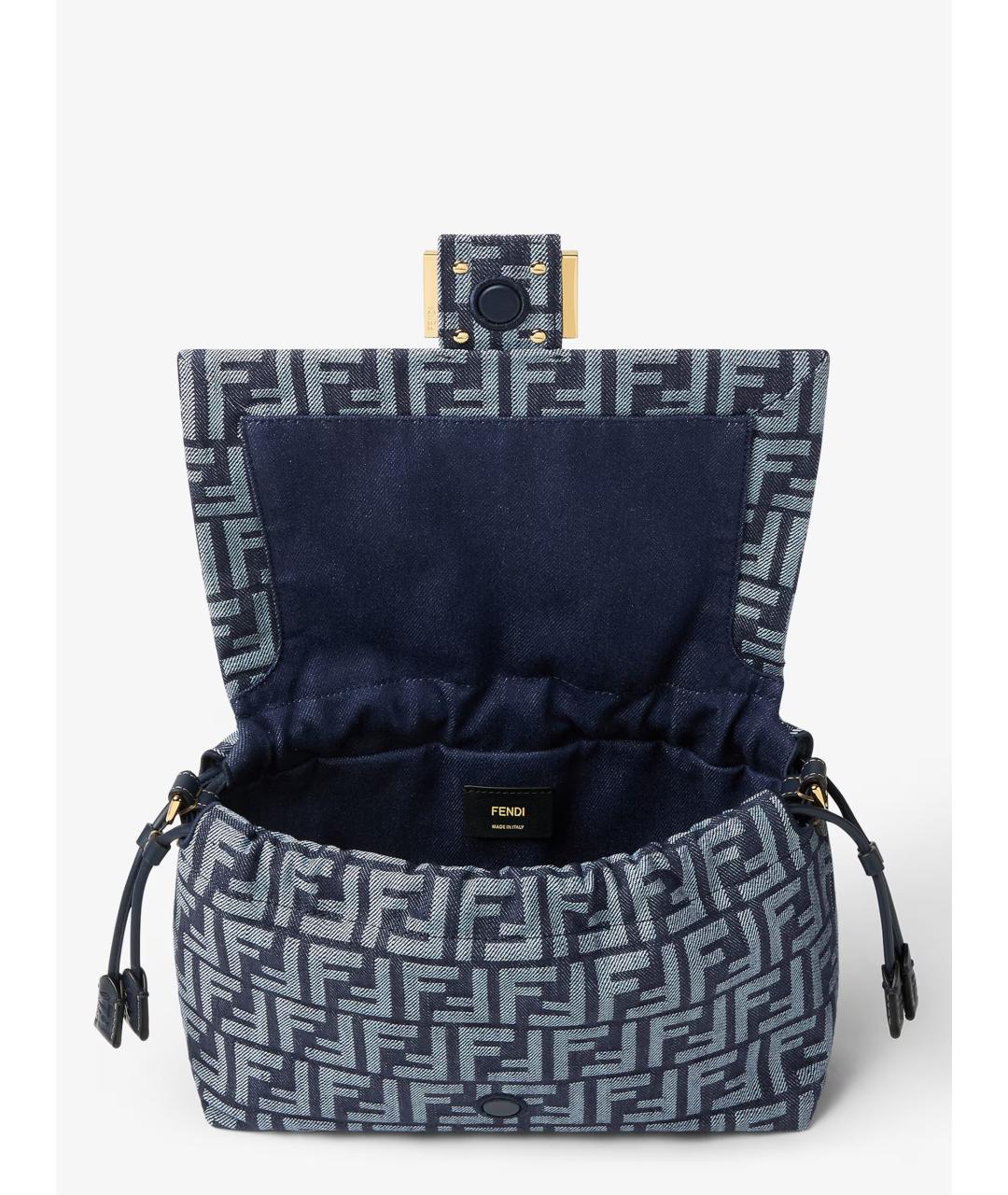 FENDI Синяя тканевая сумка через плечо, фото 4
