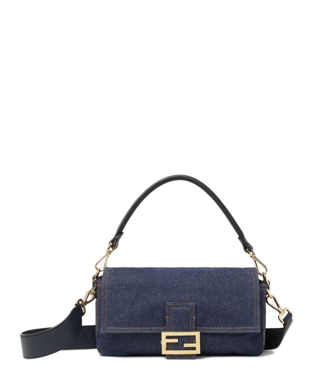 FENDI Синяя тканевая сумка через плечо, фото 1