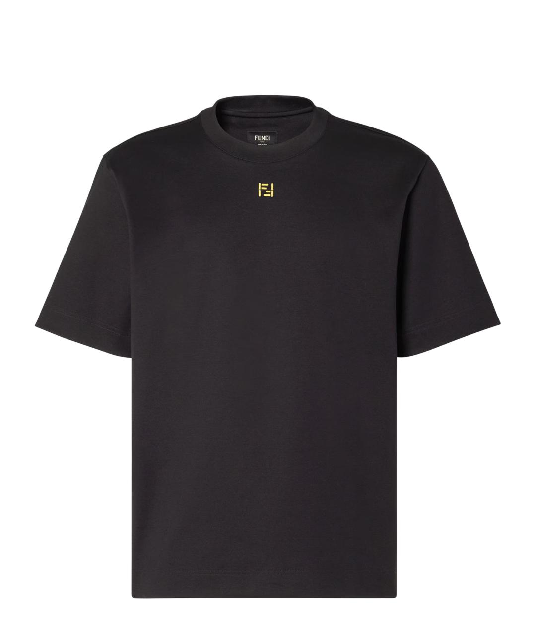 FENDI Черная хлопковая футболка, фото 1