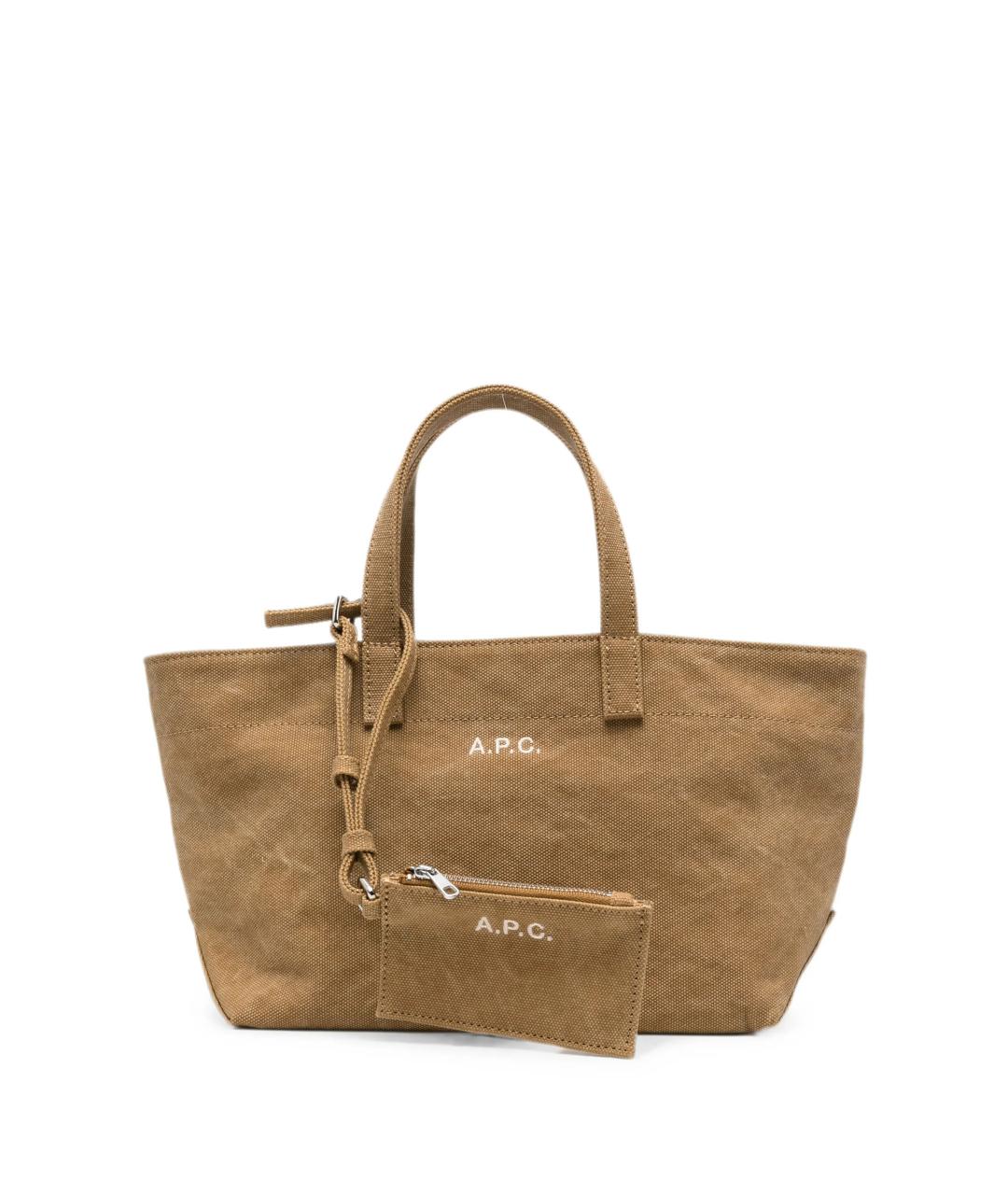 A.P.C. Бежевая хлопковая сумка тоут, фото 1
