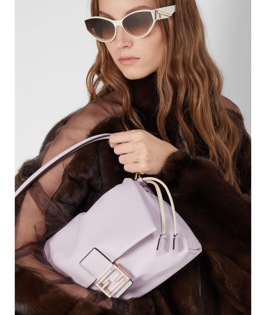 FENDI Розовая кожаная сумка через плечо, фото 2