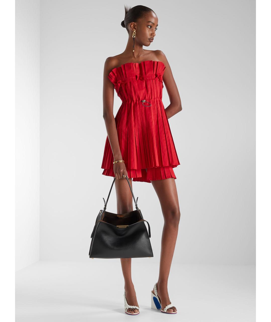 FENDI Черная кожаная сумка тоут, фото 8
