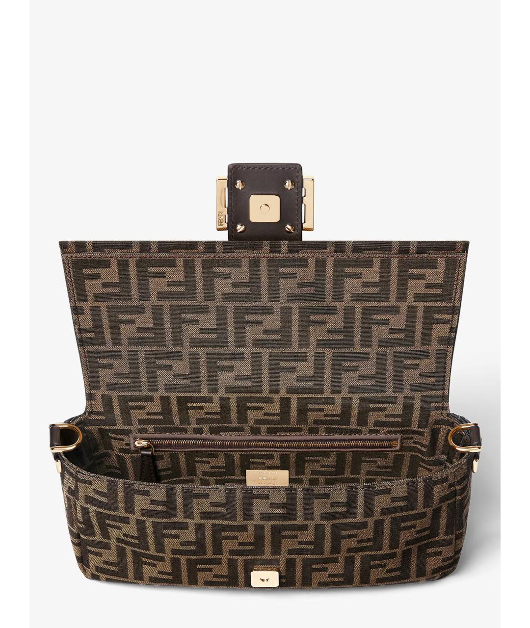 FENDI Коричневая тканевая сумка через плечо, фото 4