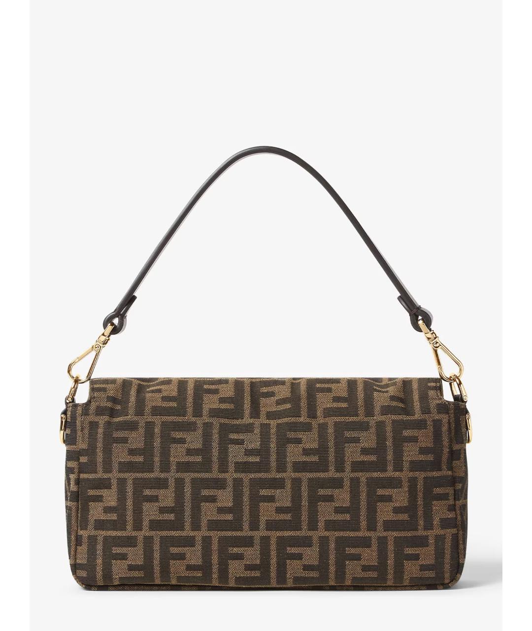 FENDI Коричневая тканевая сумка через плечо, фото 3