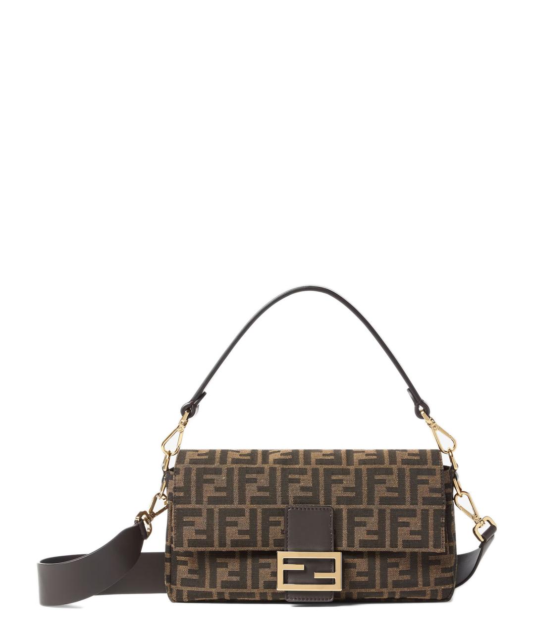 FENDI Коричневая тканевая сумка через плечо, фото 1