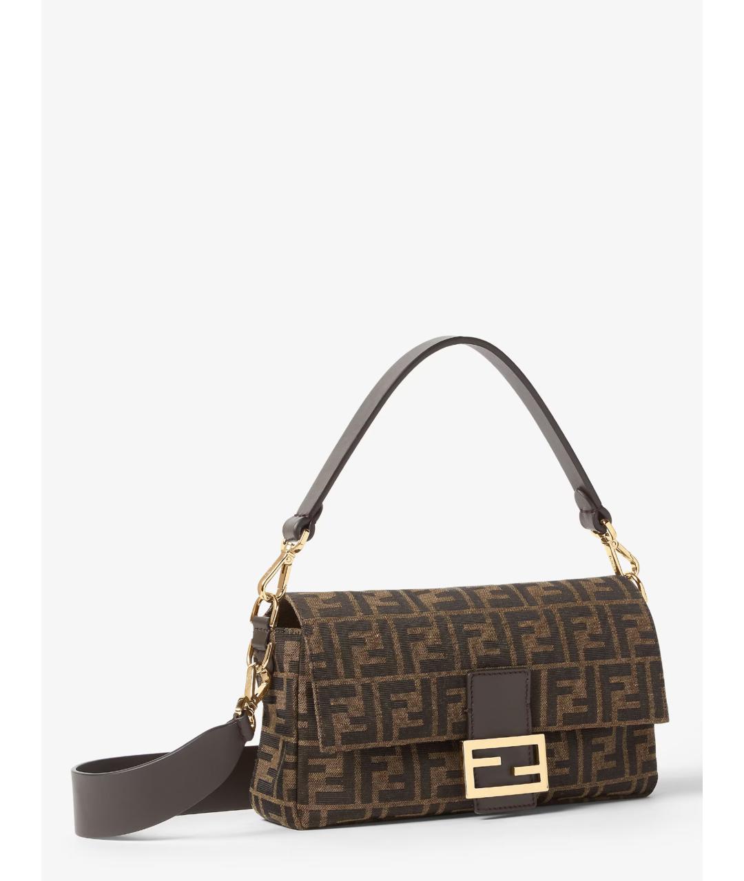 FENDI Коричневая тканевая сумка через плечо, фото 2
