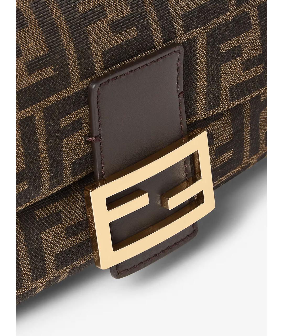 FENDI Коричневая тканевая сумка через плечо, фото 5