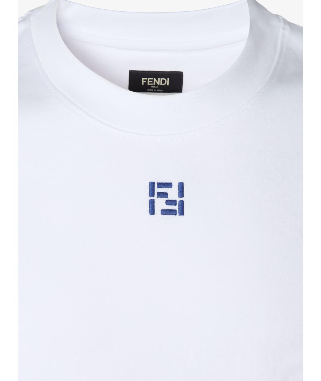 FENDI Белая хлопковая футболка, фото 3