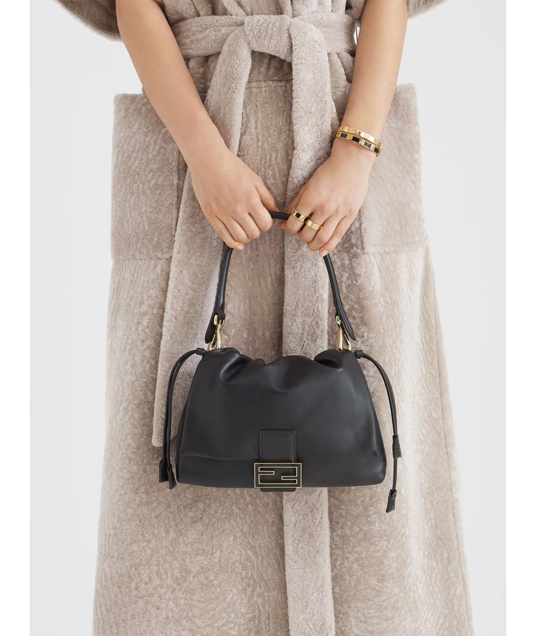 FENDI Черная кожаная сумка через плечо, фото 3