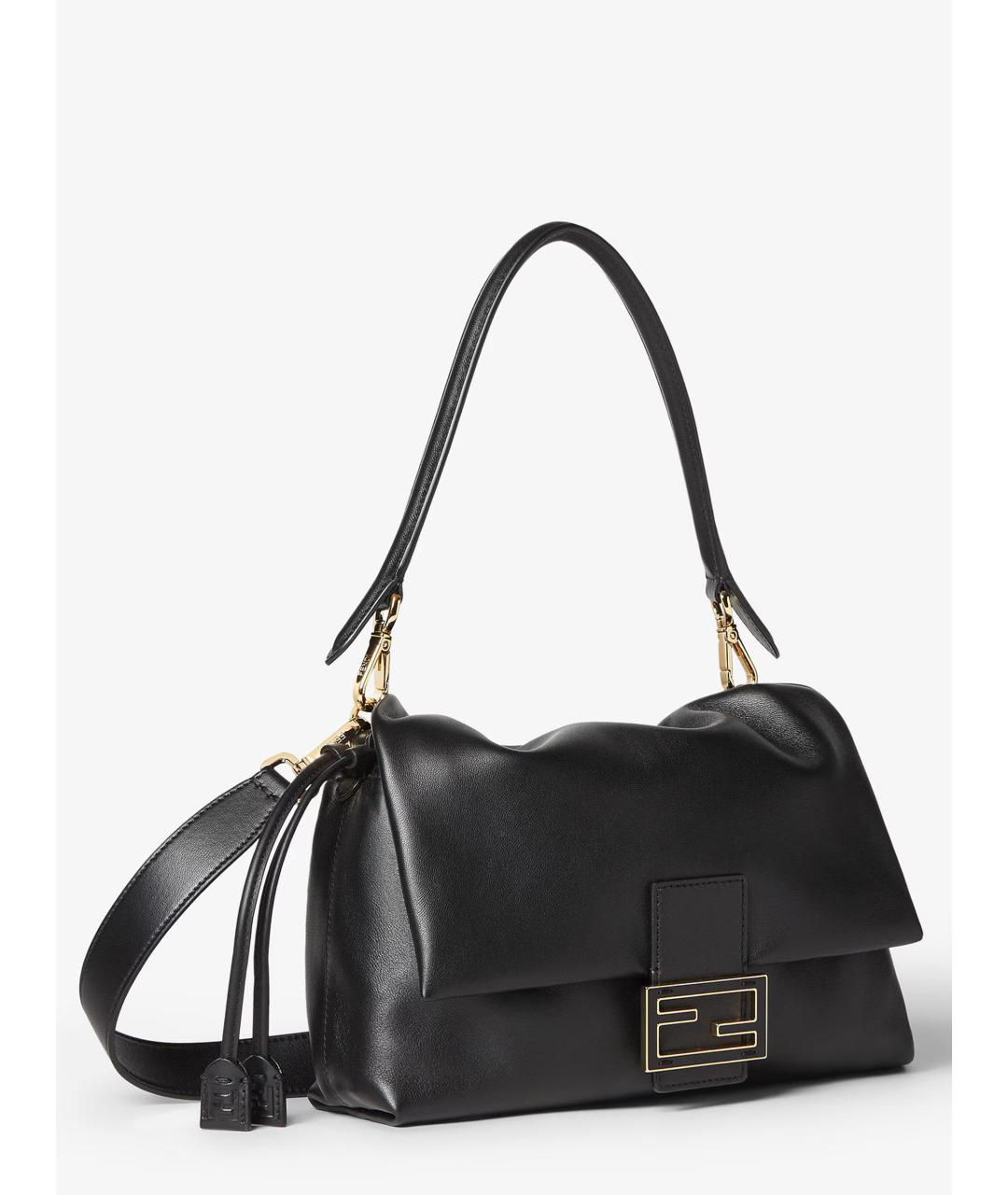 FENDI Черная кожаная сумка через плечо, фото 4