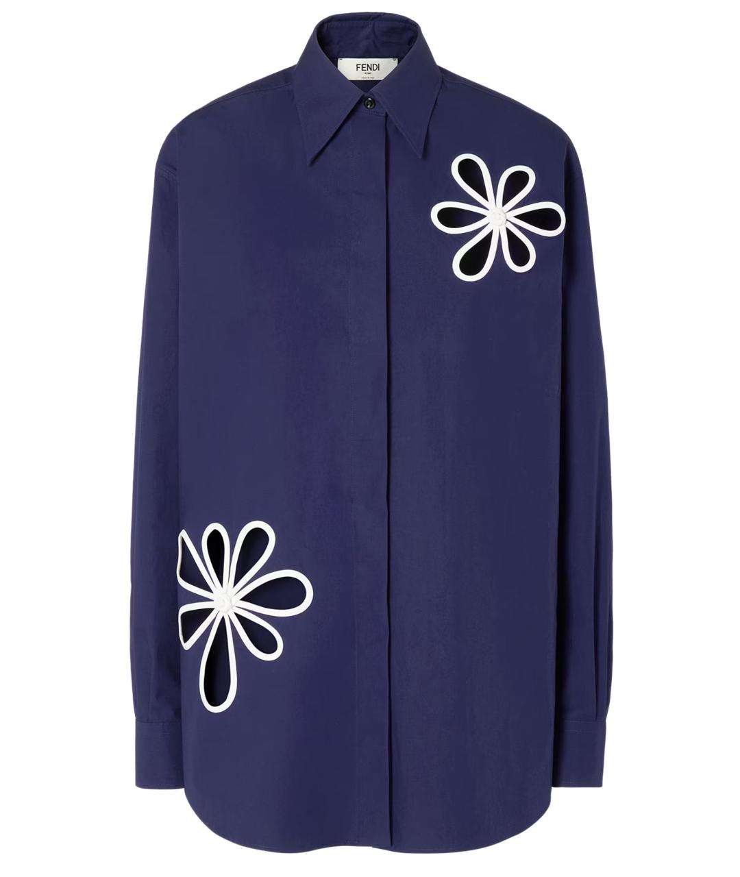 FENDI Синяя хлопковая рубашка, фото 1