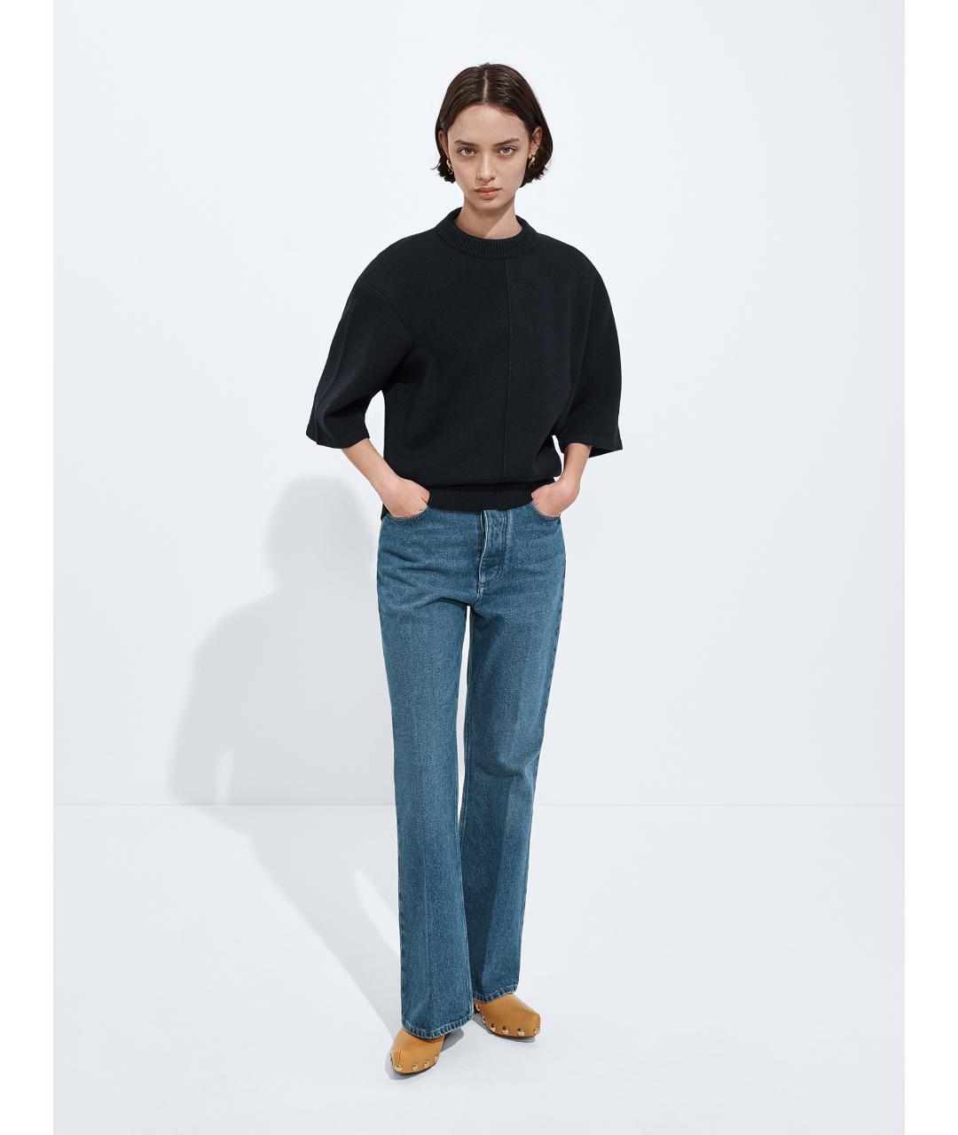 BOTTEGA VENETA Синие хлопковые прямые джинсы, фото 1