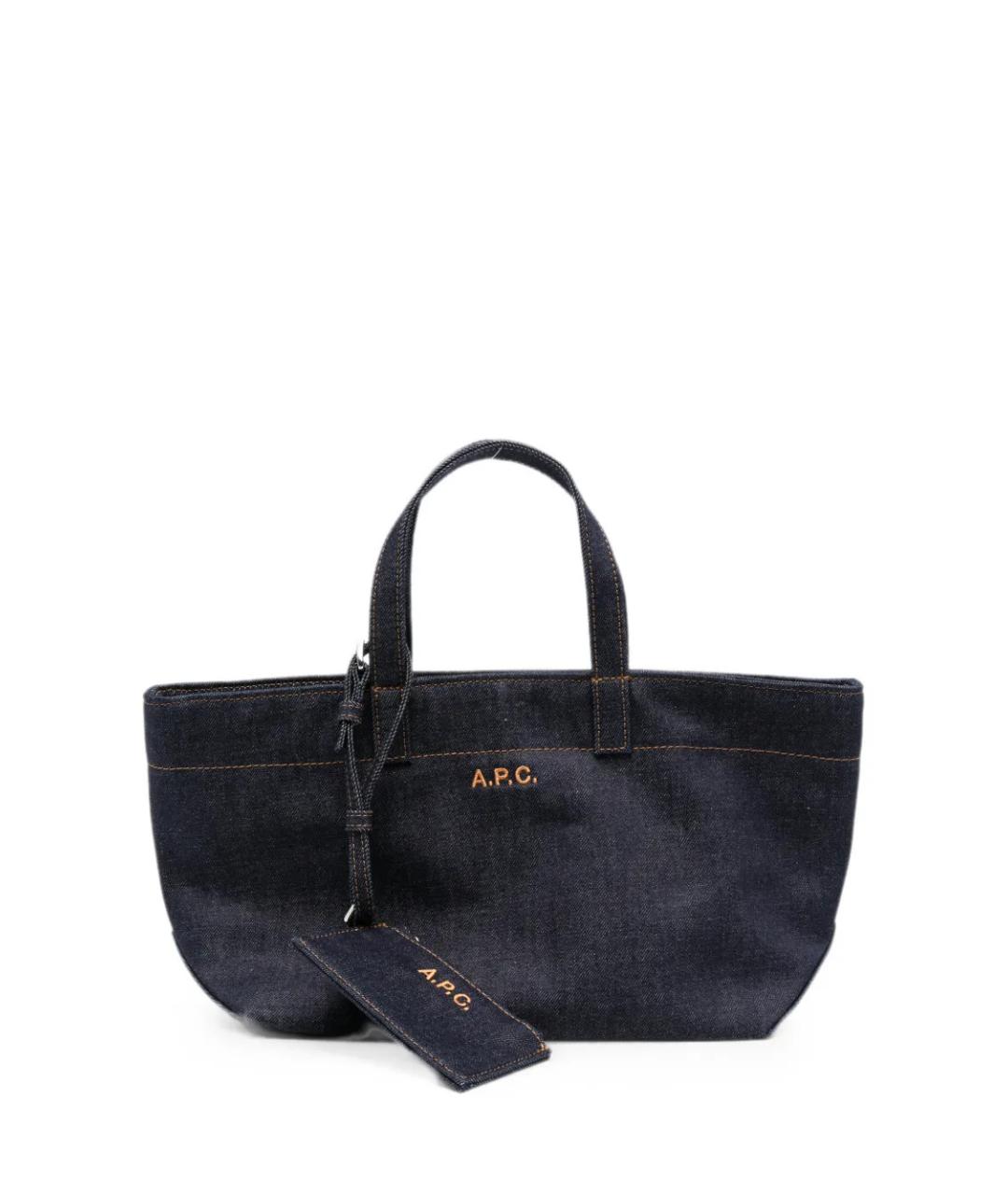 A.P.C. Синяя хлопковая сумка тоут, фото 1