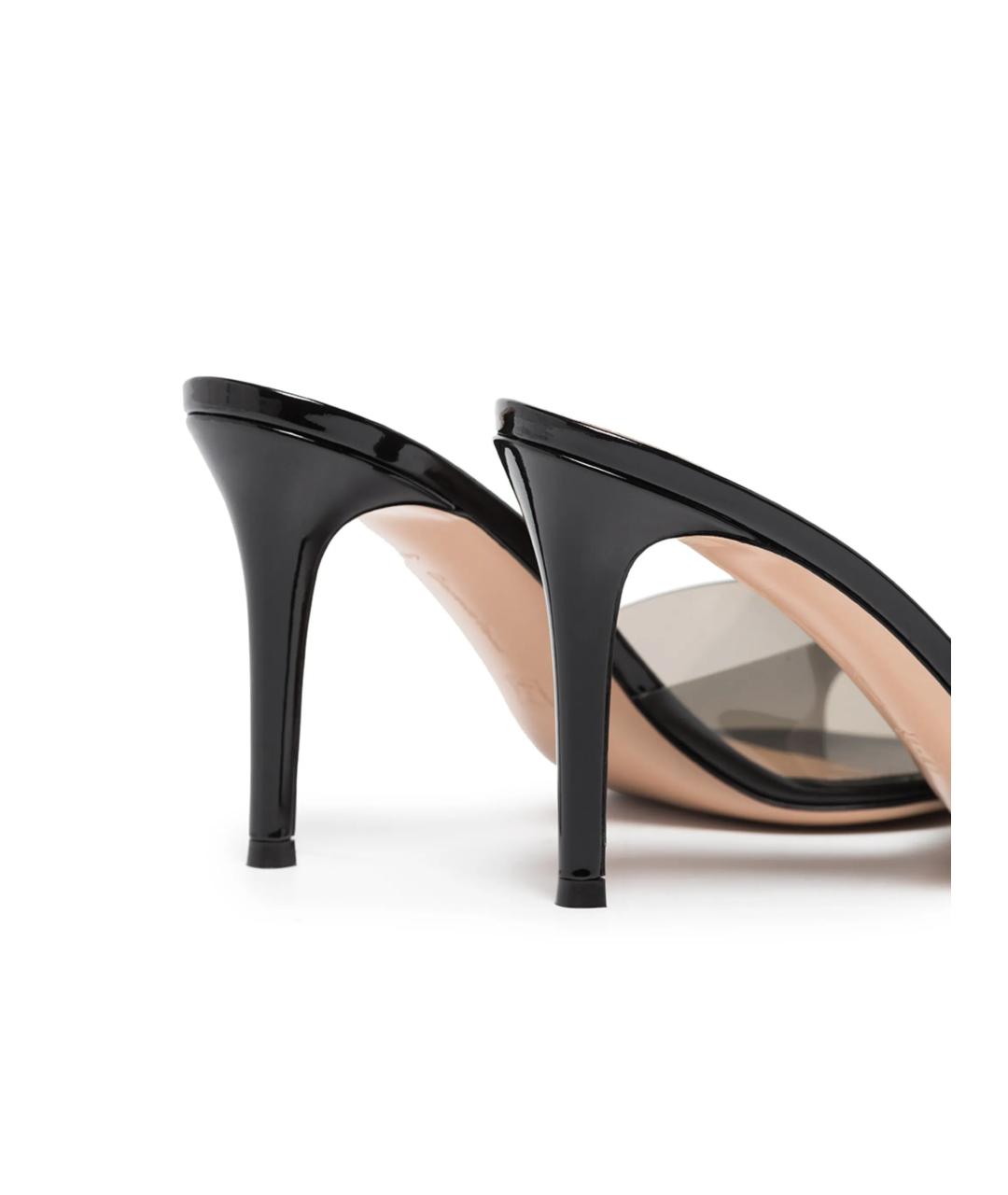 GIANVITO ROSSI Черные синтетические мюли, фото 4