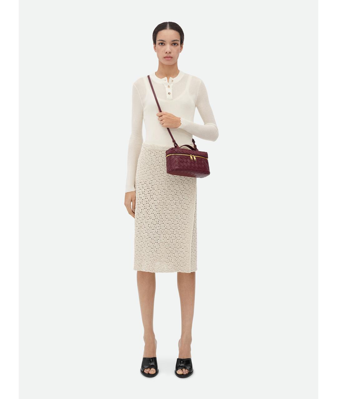 BOTTEGA VENETA Бордовая кожаная сумка через плечо, фото 1