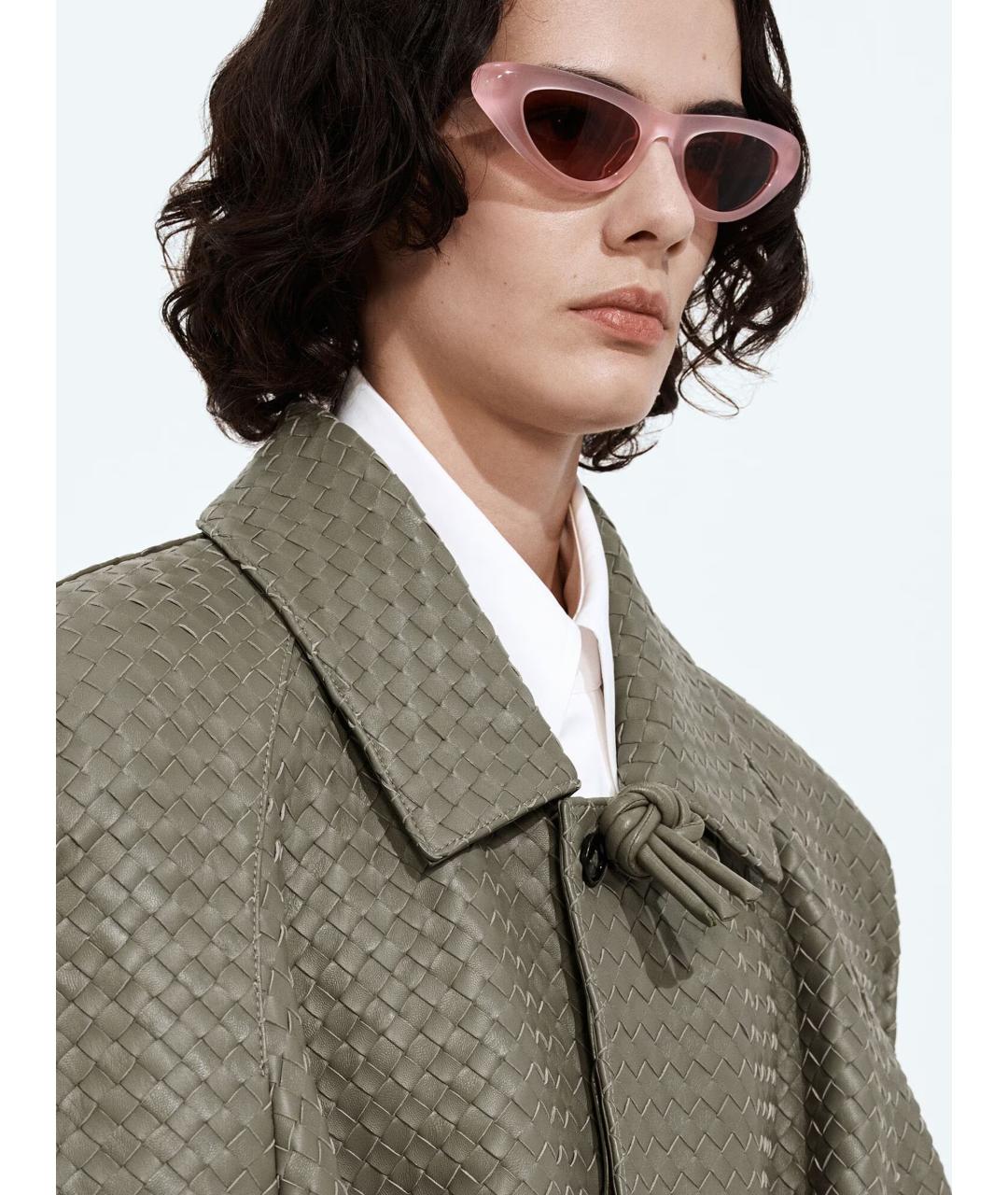 BOTTEGA VENETA Розовые пластиковые солнцезащитные очки, фото 2