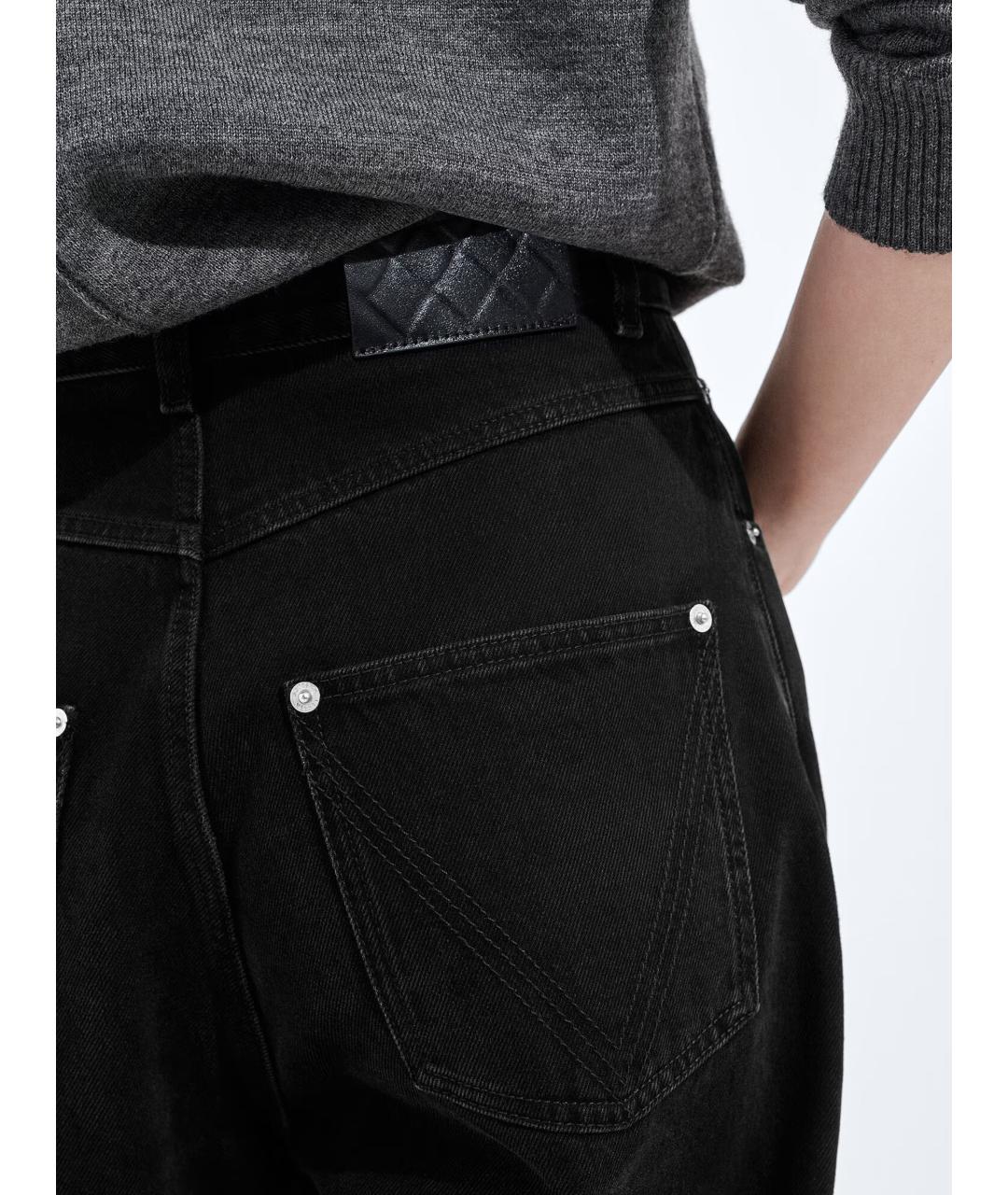 BOTTEGA VENETA Черные хлопковые прямые джинсы, фото 4