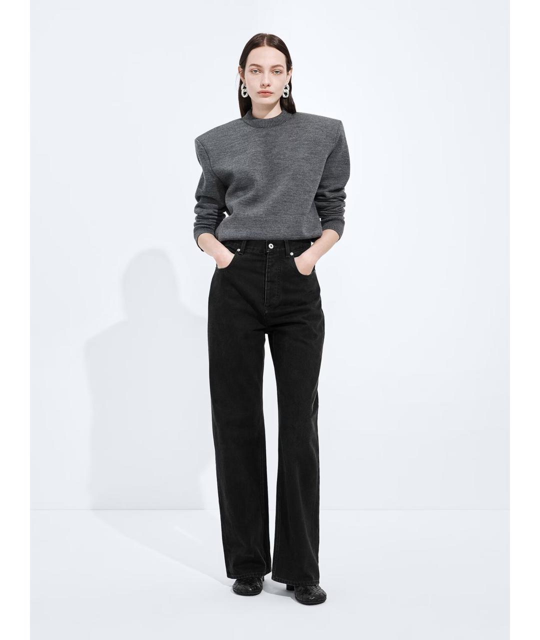BOTTEGA VENETA Черные хлопковые прямые джинсы, фото 1