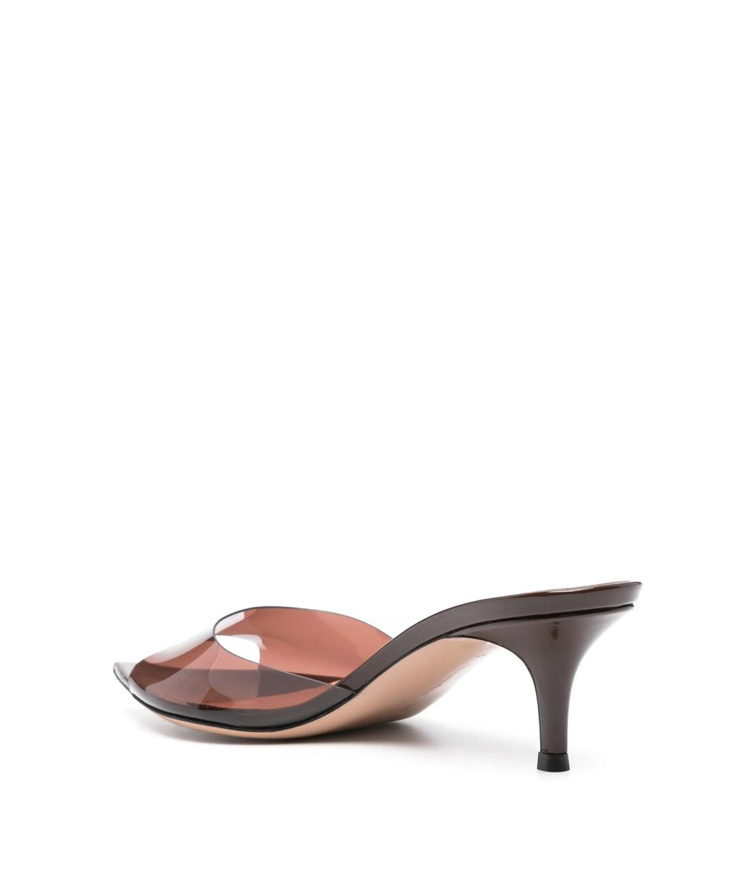 GIANVITO ROSSI Коричневые синтетические мюли, фото 4