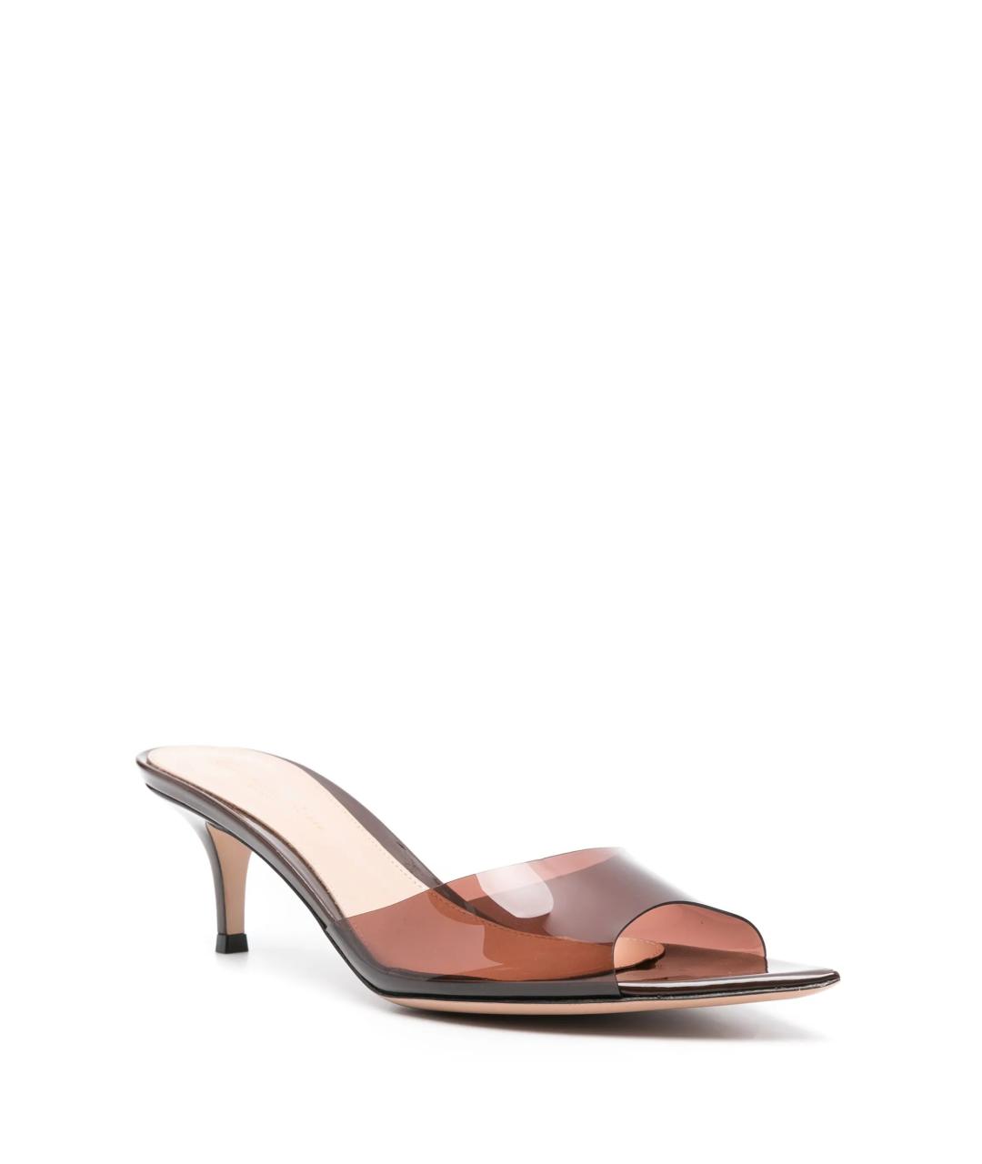 GIANVITO ROSSI Коричневые синтетические мюли, фото 3