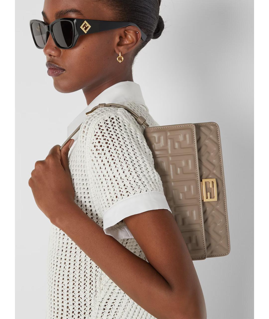 FENDI Голубая кожаная сумка через плечо, фото 2