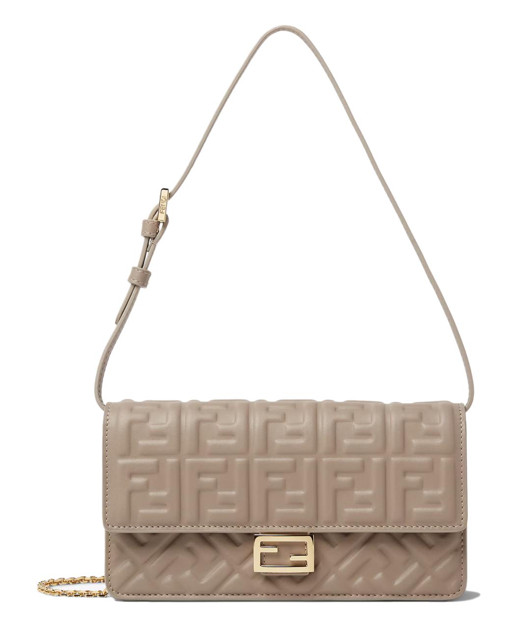 FENDI Голубая кожаная сумка через плечо, фото 1