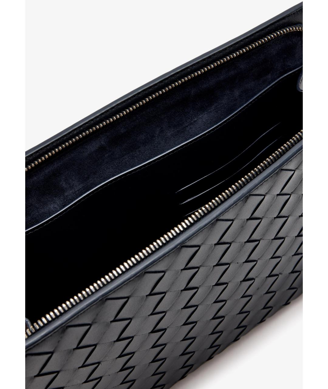 BOTTEGA VENETA Темно-синяя кожаная барсетка, фото 5