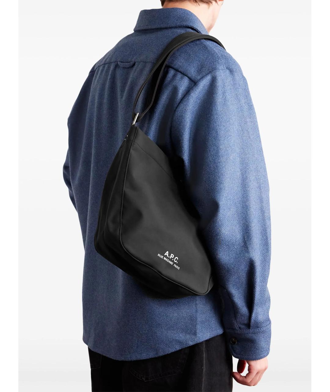 A.P.C. Черная синтетическая сумка через плечо, фото 2
