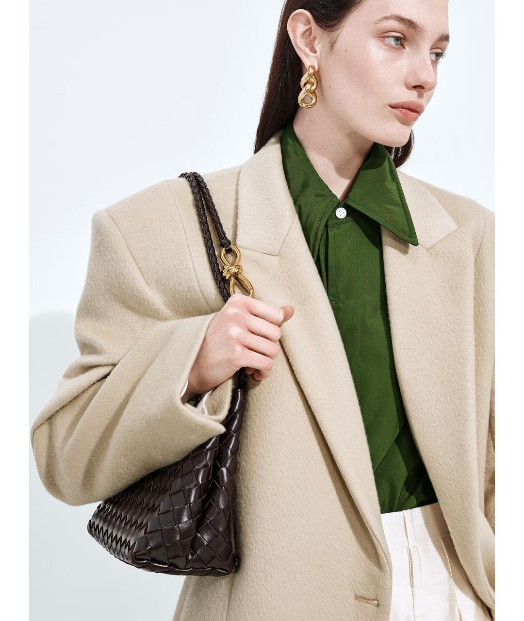 BOTTEGA VENETA Коричневая кожаная сумка тоут, фото 8