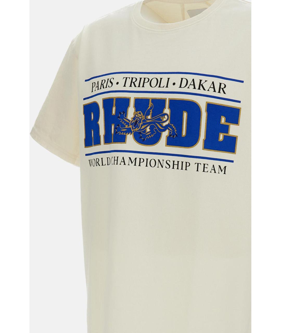 RHUDE Белая хлопковая футболка, фото 3