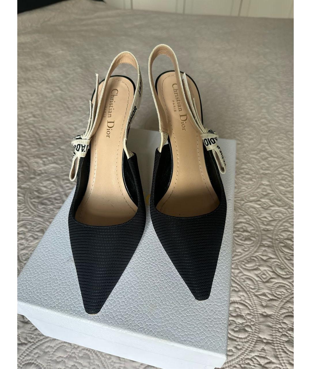 CHRISTIAN DIOR Черные текстильные туфли, фото 2